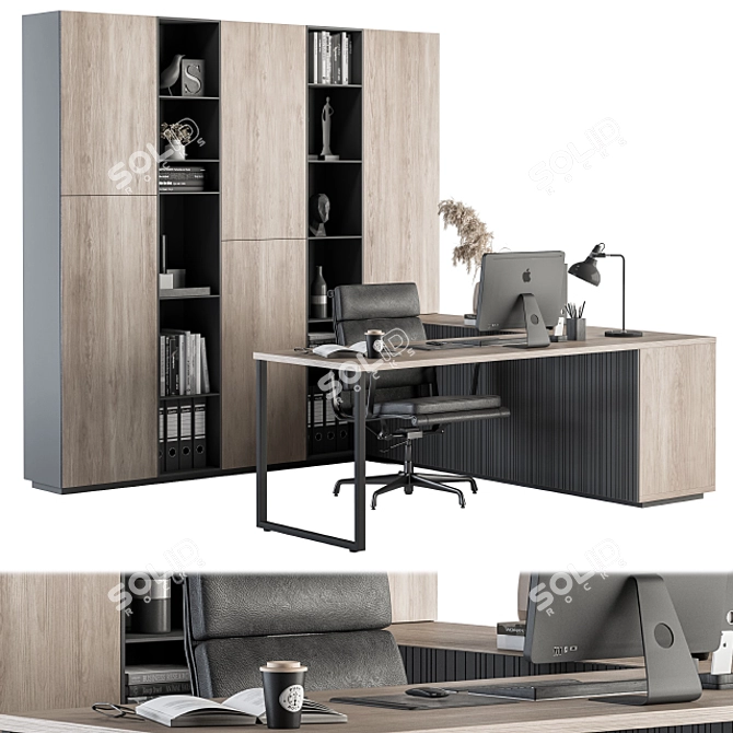 Executive Office Furniture Set 3D model image 1