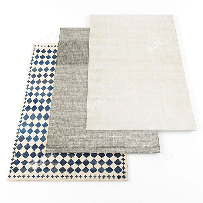 High-Resolution Rugs Set 3D model image 1