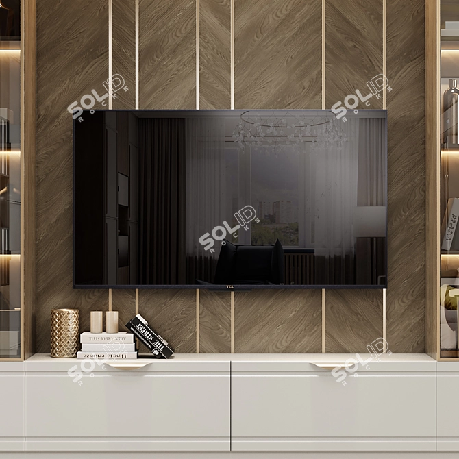 Elegant Neoclassical TV Wall 3D model image 2