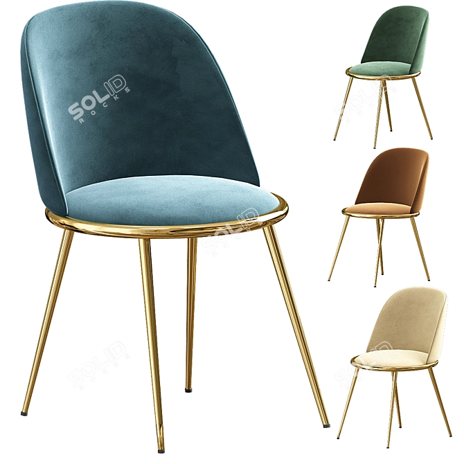 Cozy Aurora Padded Chair 3D model image 3