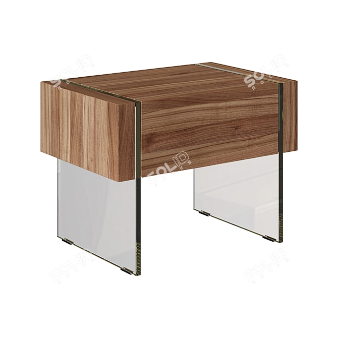 Modern CP1803-H-NOGAL Bedside Table 3D model image 1