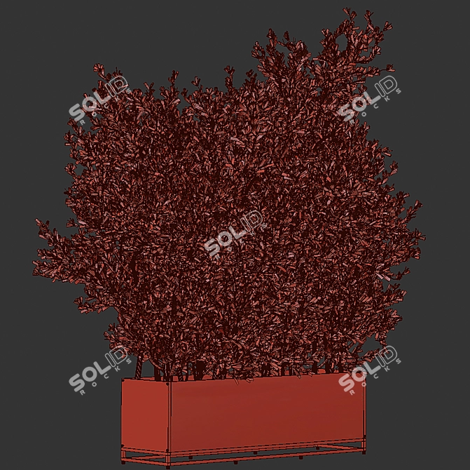 Metal Box Outdoor Tree Plant 3D model image 5