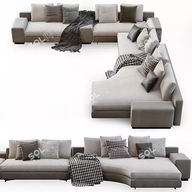 Modern Minotti Daniels Sofa: Exceptional Design for Your Space 3D model image 2