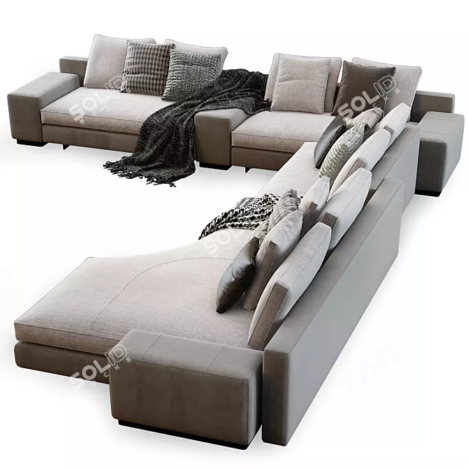 Modern Minotti Daniels Sofa: Exceptional Design for Your Space 3D model image 4