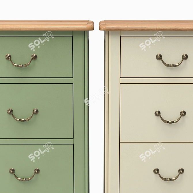 Modern Birch Olivia Dresser with 5 Drawers 3D model image 3