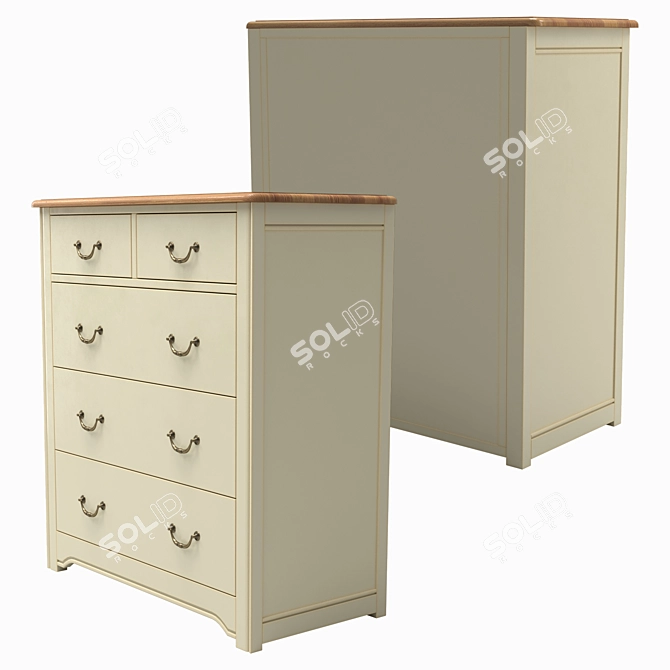 Modern Birch Olivia Dresser with 5 Drawers 3D model image 4