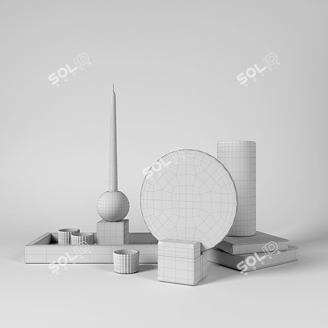 H&M HOME Marble Set: Elegant Decor Delight 3D model image 3