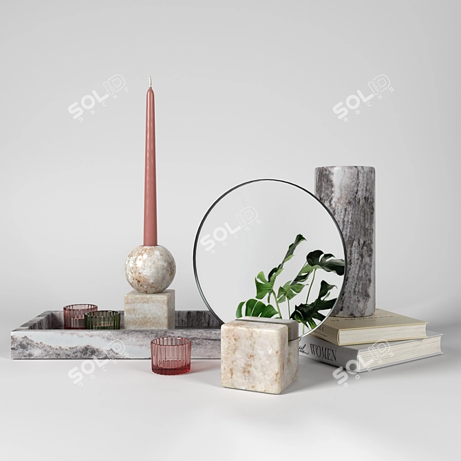 H&M HOME Marble Set: Elegant Decor Delight 3D model image 5