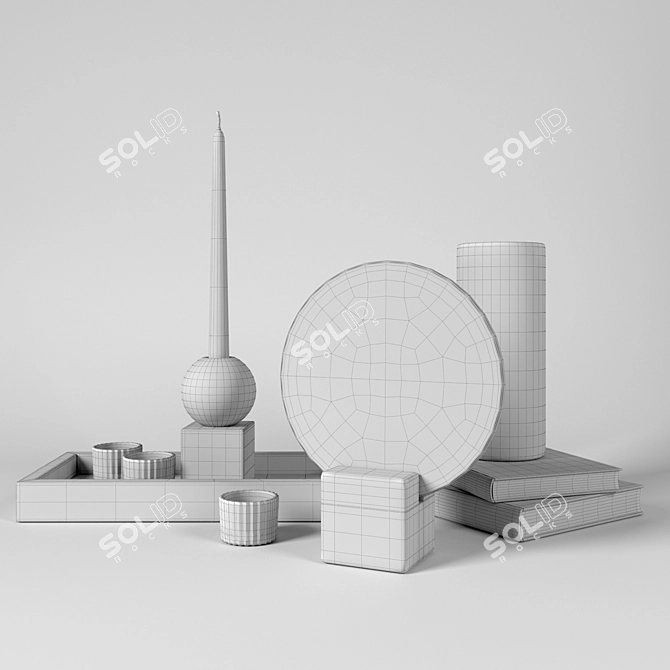 H&M HOME Marble Set: Elegant Decor Delight 3D model image 6