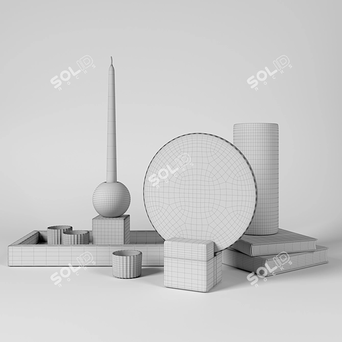 H&M HOME Marble Set: Elegant Decor Delight 3D model image 9