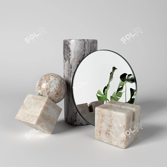 H&M HOME Marble Set: Elegant Decor Delight 3D model image 10