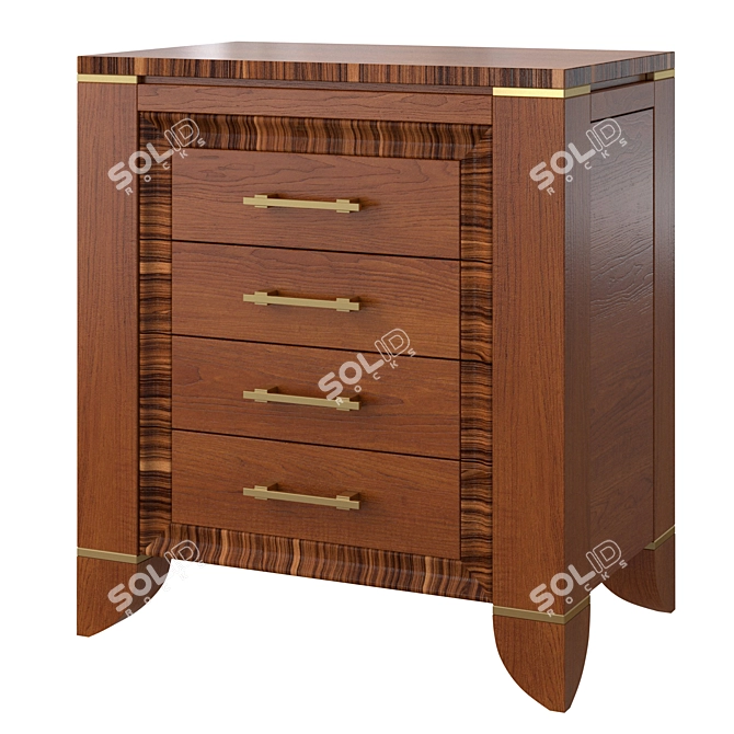 Elegant Solomando Bedside Table 3D model image 1