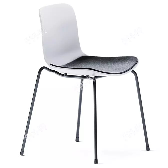 Elegant Langue Stack Dining Chair 3D model image 1