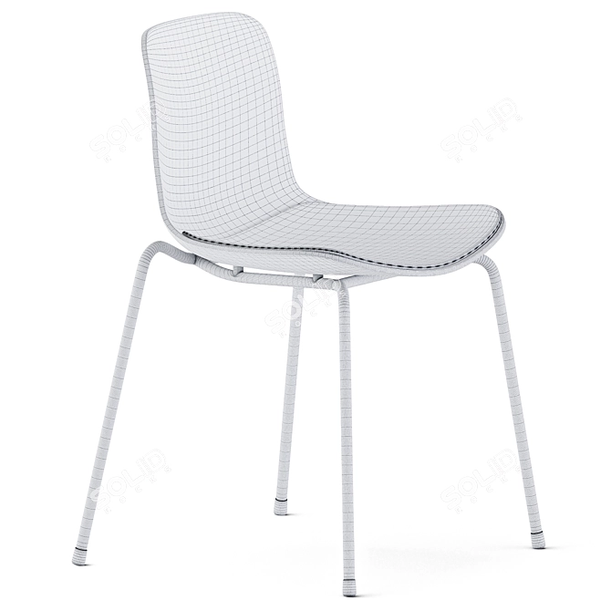 Elegant Langue Stack Dining Chair 3D model image 6