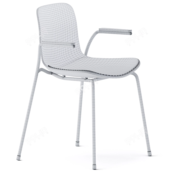 Elegant Langue Stack Chair 3D model image 4