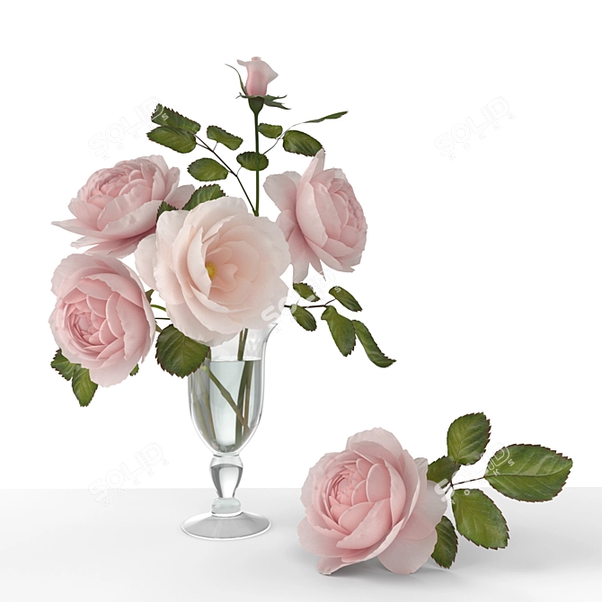 Elegant Rose Bouquet 3D model image 1