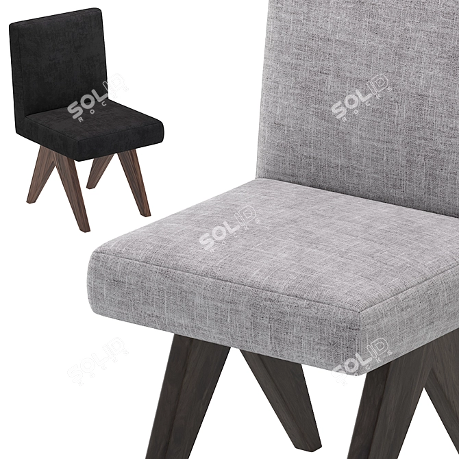 Sleek Modern Dining Chair 3D model image 4