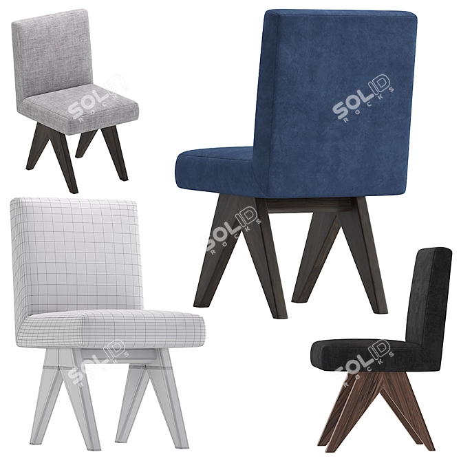 Sleek Modern Dining Chair 3D model image 5