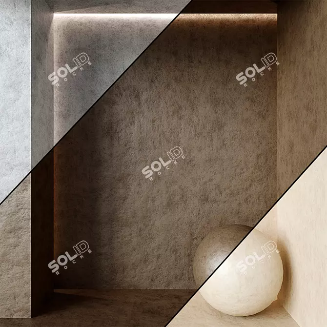 Seamless Decorative Plaster Pack 3D model image 1