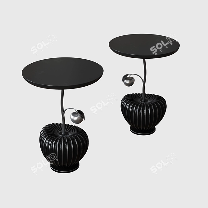 Elegant Amber Silver Decorative Table 3D model image 1