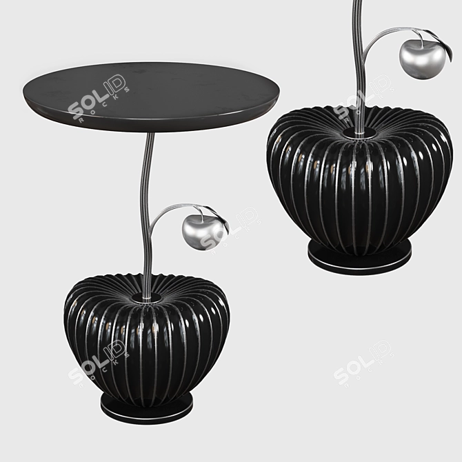 Elegant Amber Silver Decorative Table 3D model image 6