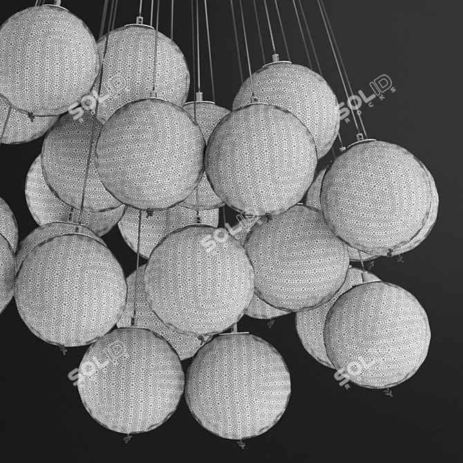 Elegant Berlin Glass Chandelier 3D model image 2