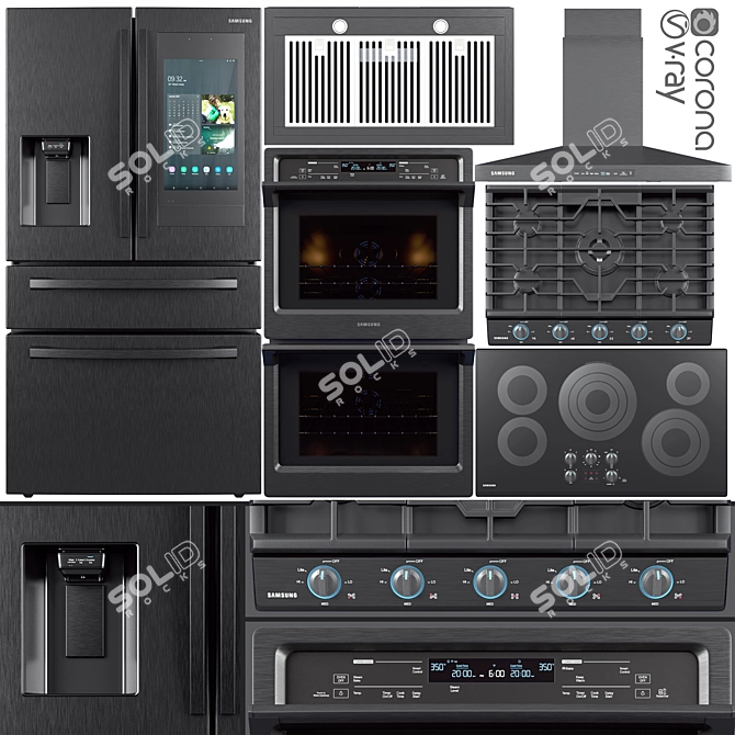 Samsung Appliance Package: Cook, Chill, and Extract! 3D model image 1