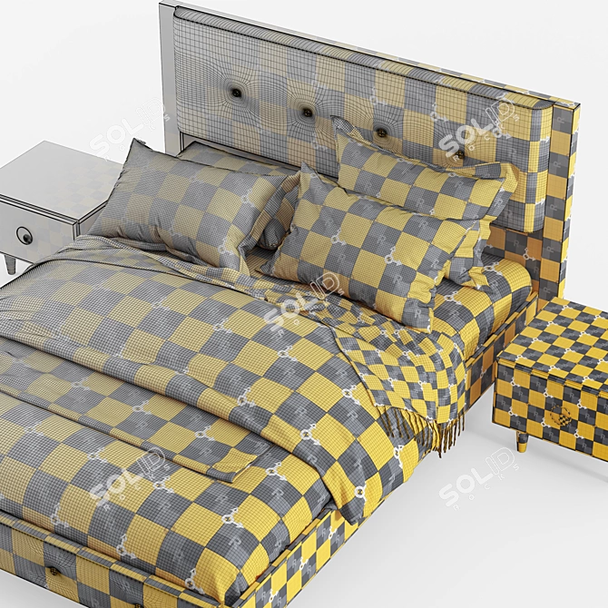 Rosa Bed  Queen Size  V-Ray & Corona  3Ds Max & OBJ Compatibility 3D model image 5