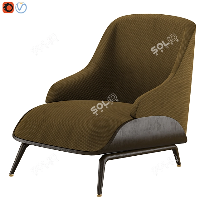 Brigid Contemporary Armchair - Relaxation in Style 3D model image 1