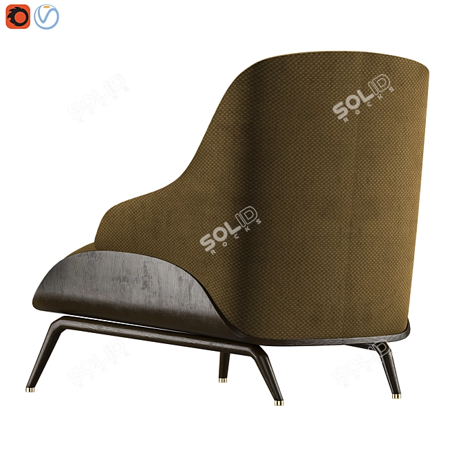 Brigid Contemporary Armchair - Relaxation in Style 3D model image 2