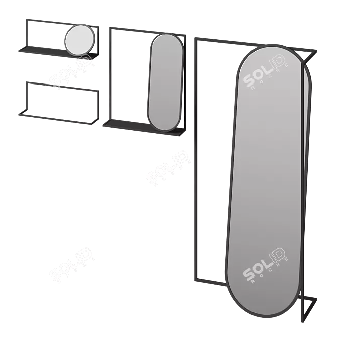 Ultimate Versatile Wall Mirror 3D model image 1