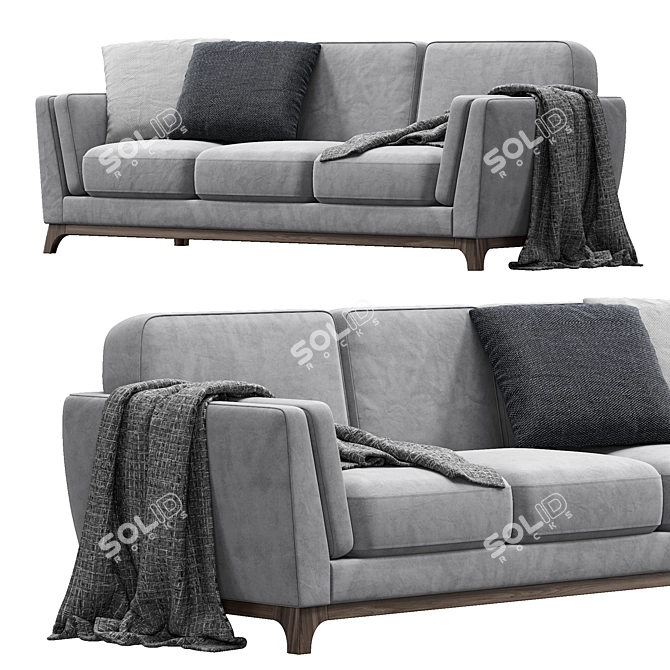 Ceni Volcanic Gray Sofa: Modern Comfort for Your Home 3D model image 1