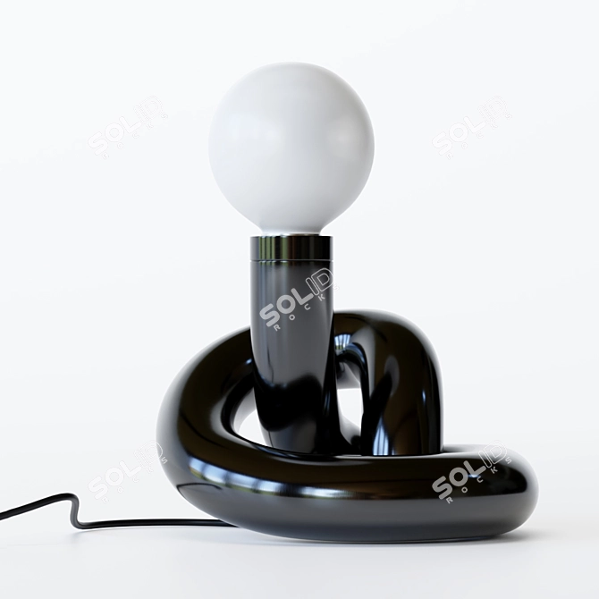 Sleek Metal Knot Table Lamp 3D model image 1