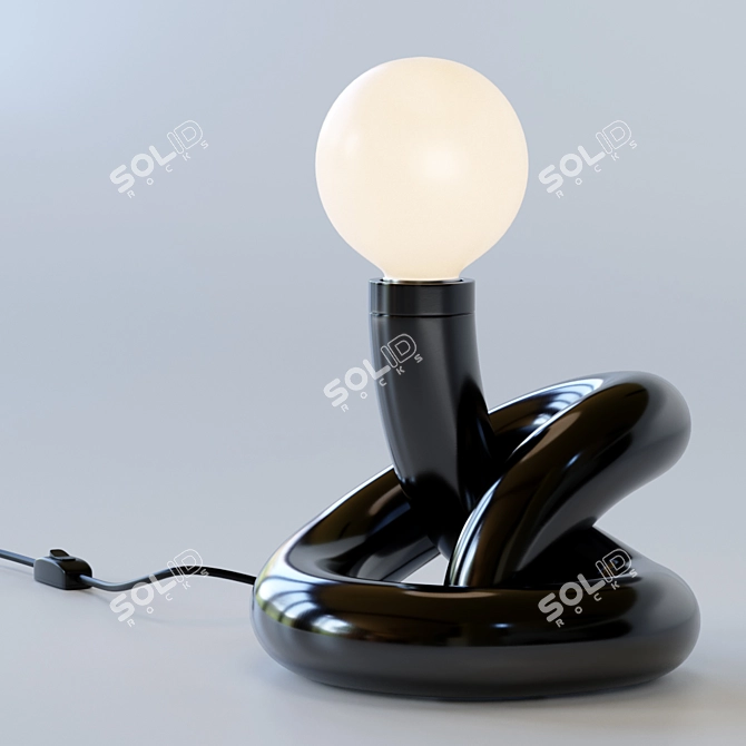 Sleek Metal Knot Table Lamp 3D model image 2