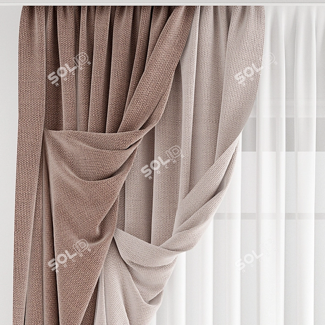 Premium Curtain 3D Model 3D model image 2