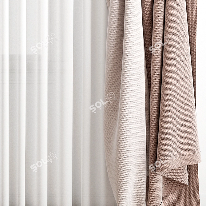 Premium Curtain 3D Model 3D model image 5