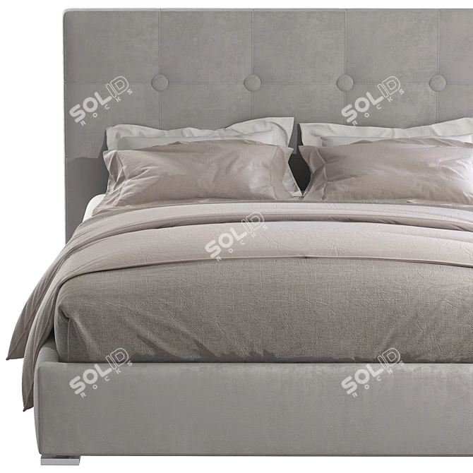 Elegant High-Fashion Bed 3D model image 4