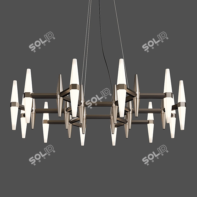 Elegant Prism Chandelier 3D model image 1