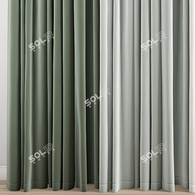 Elegant Polygonal Curtain Set 3D model image 2