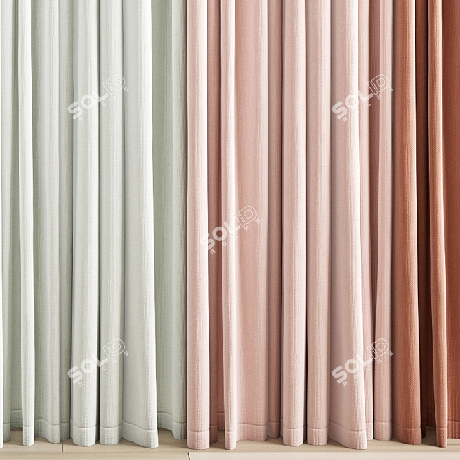 Elegant Polygonal Curtain Set 3D model image 3