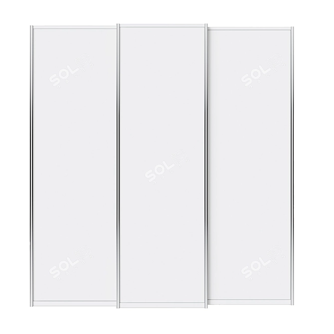 Elegant Sandblasted Sliding Doors 3D model image 2