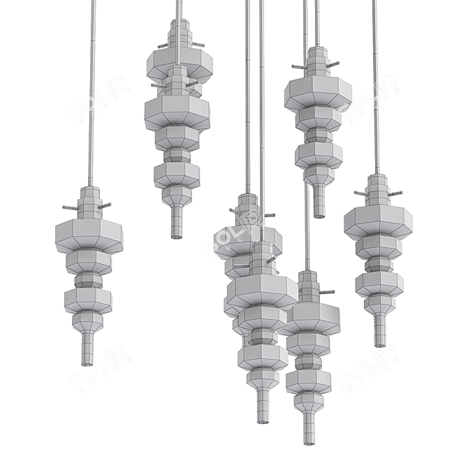 Elegant Pendant Light: Ilfari Reflexx 3D model image 2