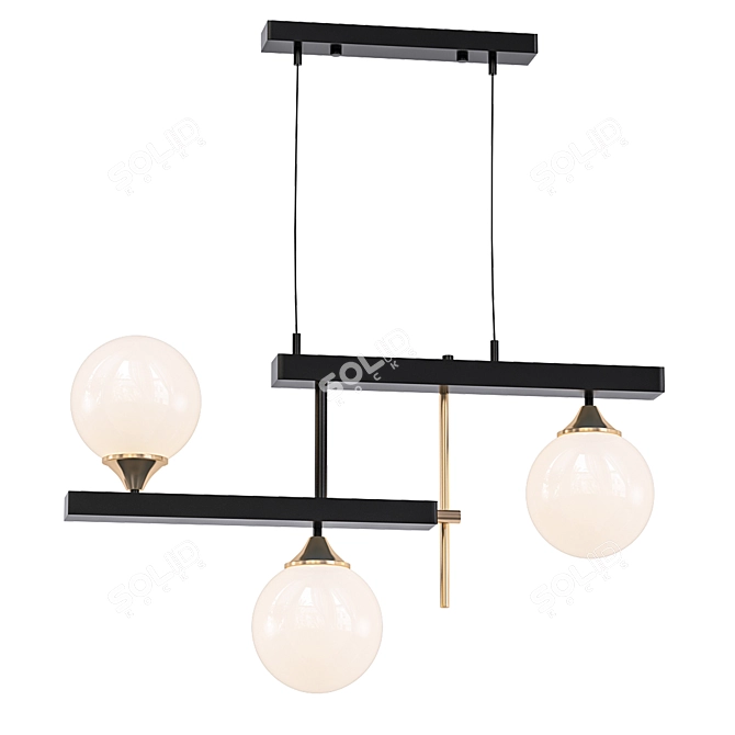 Contemporary 4-Light Pendant Chandelier 3D model image 1