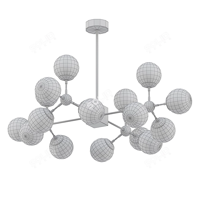 Modern Black Loft Chandelier 3D model image 2