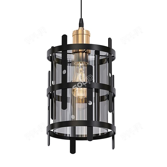 Elegant Black Smoke Chandelier 3D model image 1