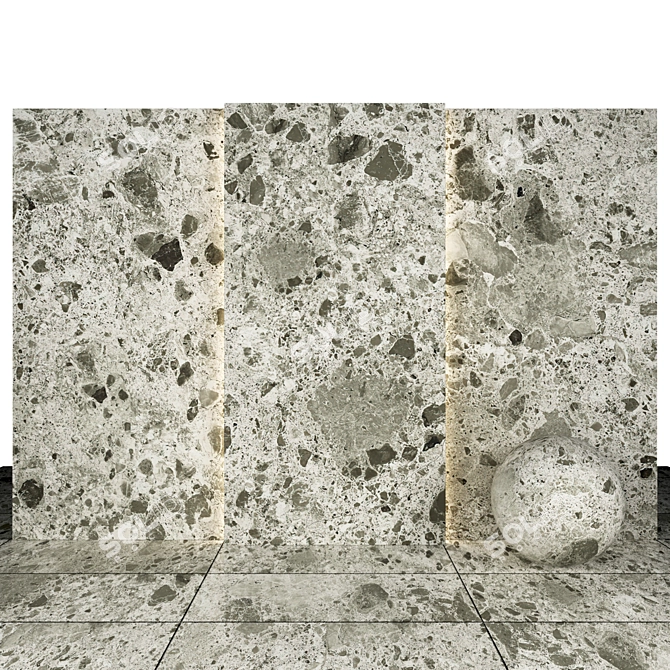 Elegant Gray Stone Texture Set 3D model image 2