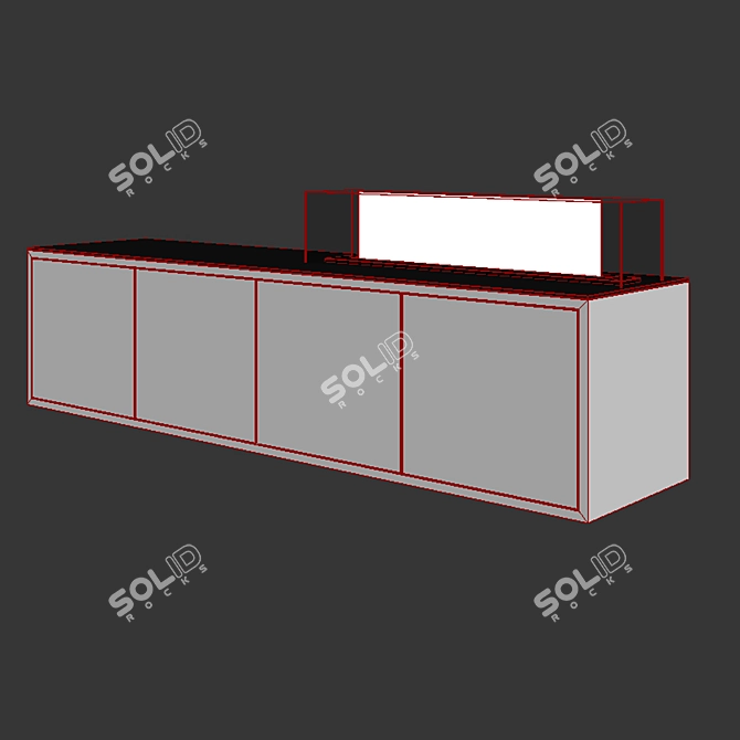 Elegant Biofireplace TV Stand 3D model image 4