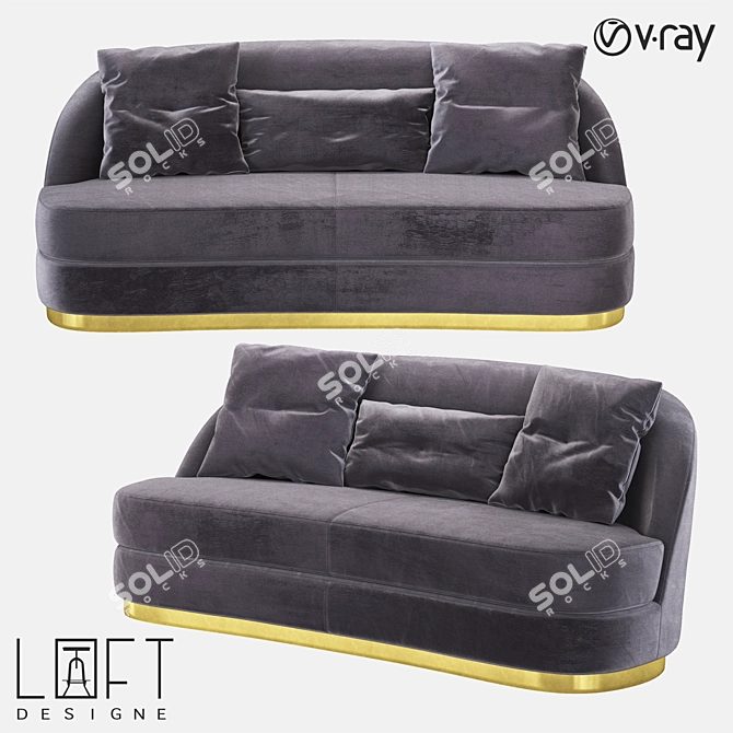 Sleek Modern Sofa with LoftDesigne - 2896 model 3D model image 1