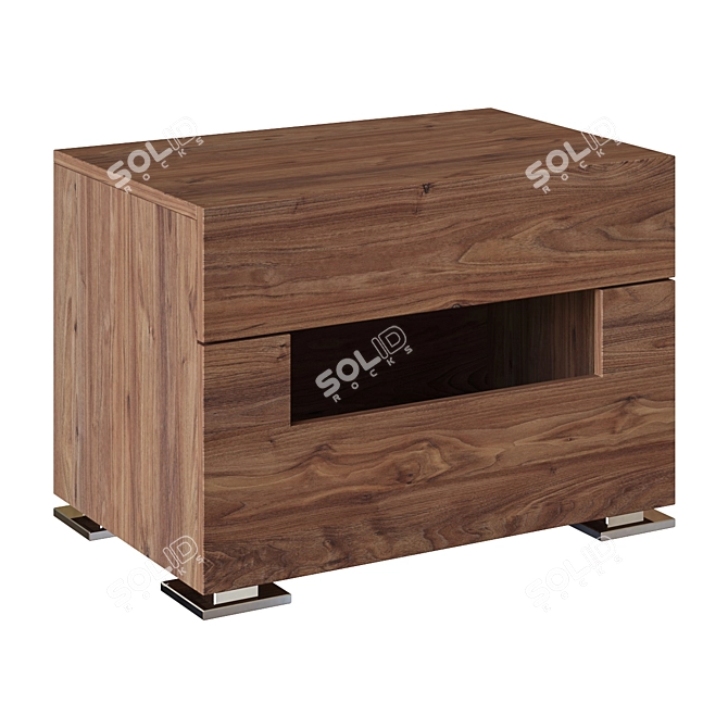 Sleek Walnut Side Table MB1709NS 3D model image 1