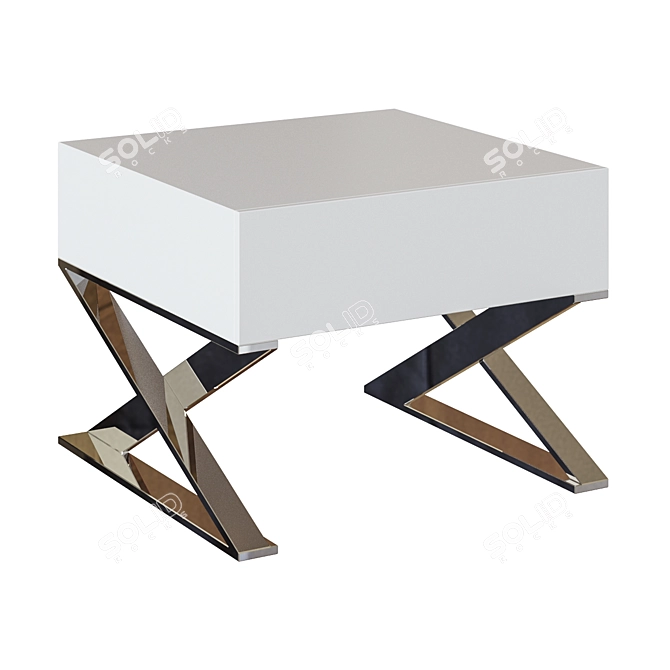 Modern Steel Bedside Table LE373 3D model image 1